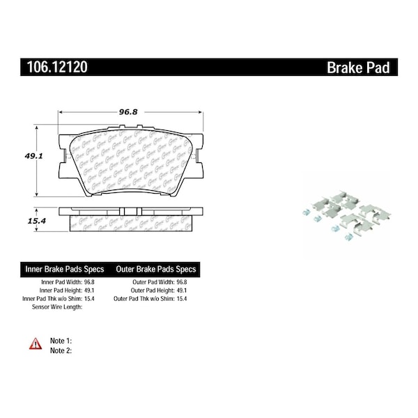 Centric Parts Disc Brake Pad Set, 106.12120 106.12120 - main
