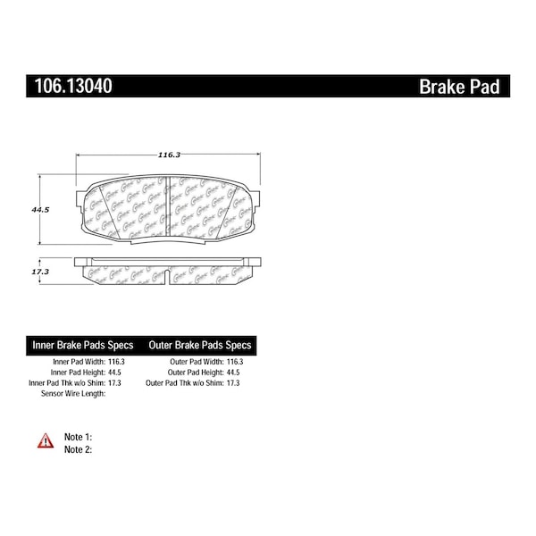 Centric Parts Disc Brake Pad Set, 106.13040 106.13040 - main