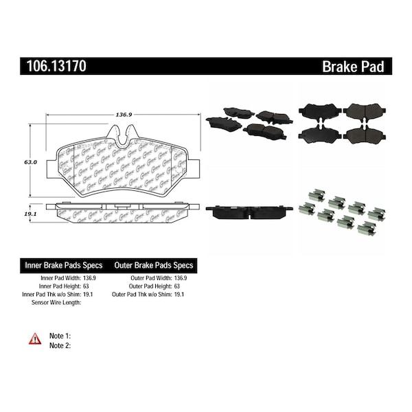 Centric Parts Disc Brake Pad Set, 106.13170 106.13170 - main