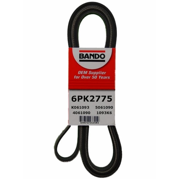 Bando Serpentine Belt, 6PK2775 6PK2775