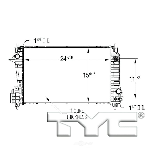 Tyc Radiator 2012-2017 Chevrolet Sonic 1.4L, 13248 13248 - main