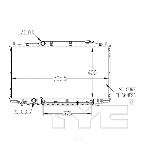 Tyc Radiator 2013-2018 Acura RDX, 13384 13384 - main