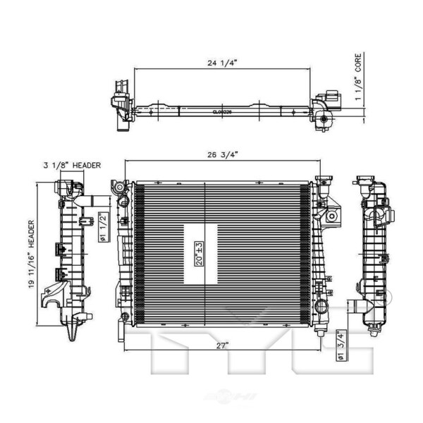 TYC 13362 Replacement Radiator TYC 13362 Replacement Radiator