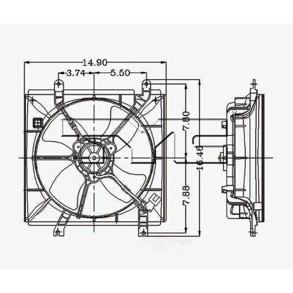 Tyc Engine Cooling Fan Assembly 1997-2001 Honda CR-V 2.0L, 600170 600170 - main