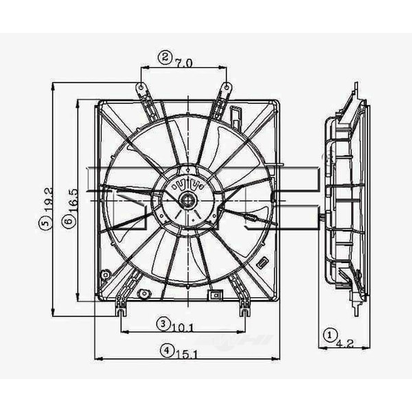 Tyc Engine Cooling Fan Assembly 2004-2006 Acura TL, 600800 600800 - main