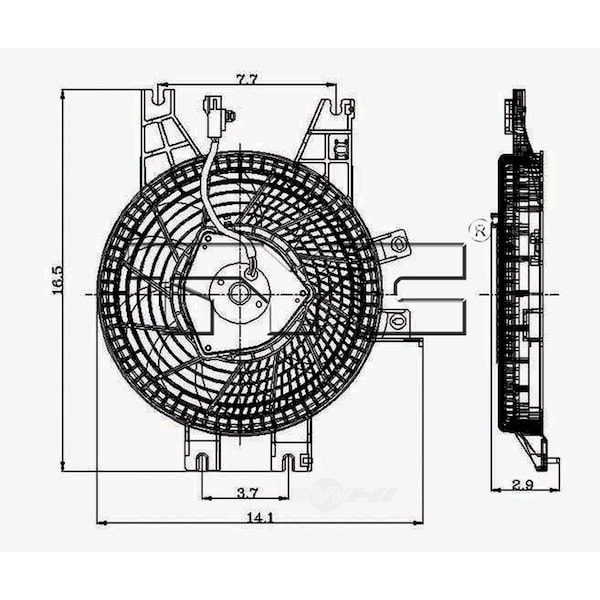 Tyc A/C Condenser Fan Assembly 2001-2007 Toyota Sequoia, 610790 610790 - main