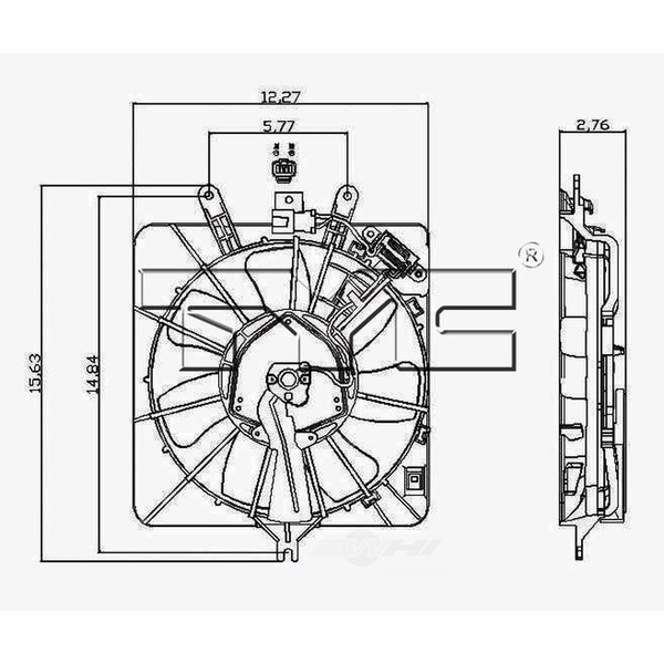 Tyc A/C Condenser Fan Assembly 2007-2008 Honda Fit 1.5L, 611010 611010 - main