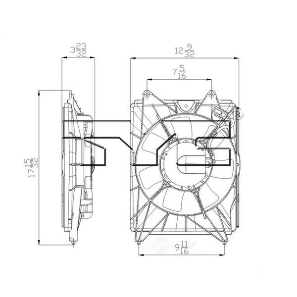 TYC 611350 Replacement A/C Condenser Fan Assembly TYC 611350 Replacement A/C Condenser Fan Assembly