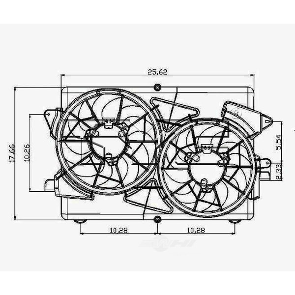 Tyc Dual Radiator and Condenser Fan Assembly 2005 Chevrolet Equinox, 621330 621330 - main