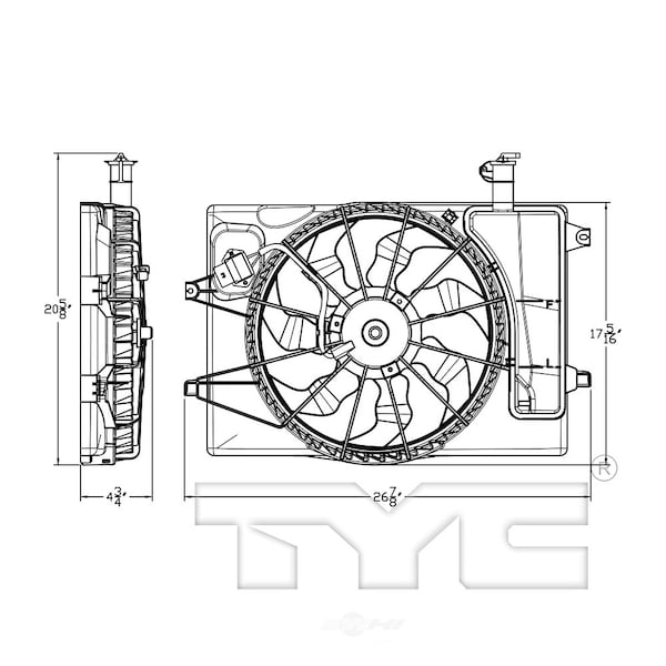 Tyc Dual Radiator and Condenser Fan Assembly, 623820 623820 - main