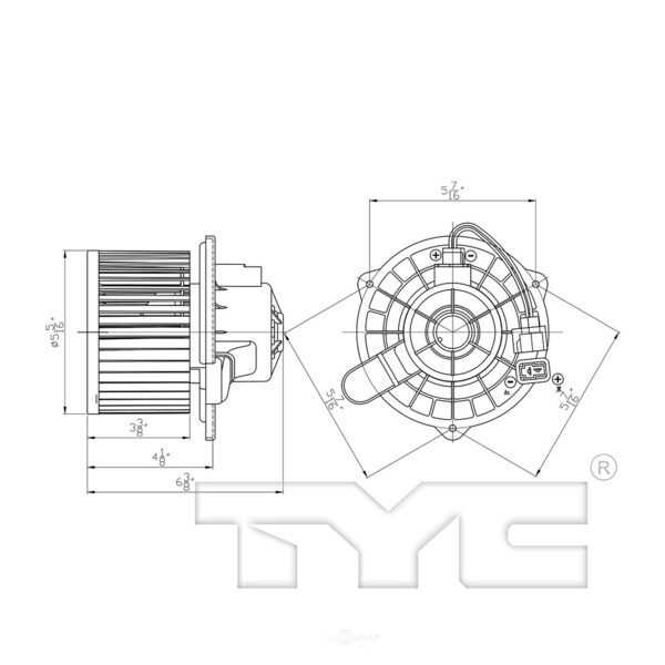 Tyc HVAC Blower Motor 2014-2017 Kia Soul 1.6L 2.0L, 700300 700300 - main