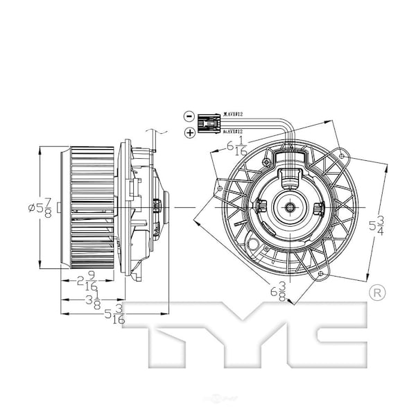 Tyc HVAC Blower Motor 20142016 Dodge Dart 2.4L 1.4L, 700315 700315 Zoro