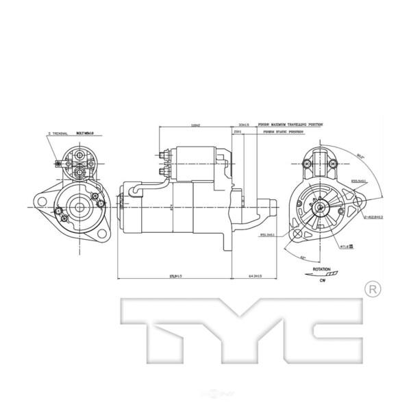 Tyc Starter Motor 1998 Jeep Grand Cherokee, 1-17467 1-17467 - main