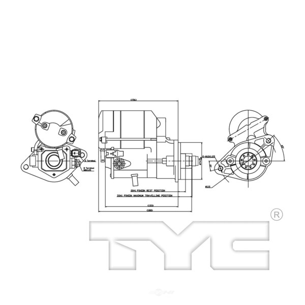 Tyc Starter Motor, 1-17747 1-17747 - main