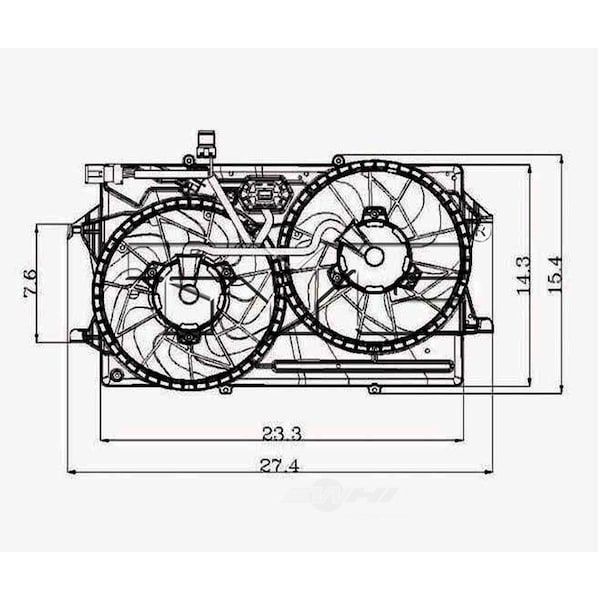 Tyc Dual Radiator and Condenser Fan Assembly, 620720 620720