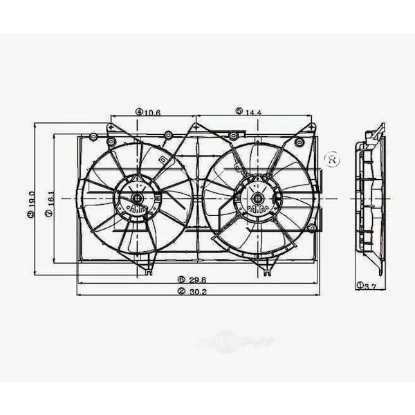 Tyc Dual Radiator and Condenser Fan Assembly, 621060 621060 - main