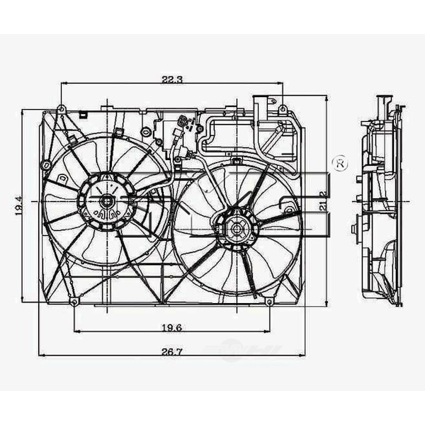 Tyc Dual Radiator and Condenser Fan Assembly, 621110 621110 - main