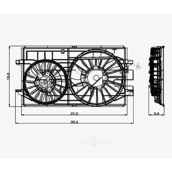Tyc Dual Radiator and Condenser Fan Assembly, 621150 621150 - main