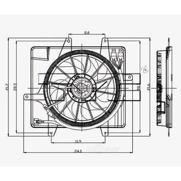 Tyc Dual Radiator and Condenser Fan Assembly, 621240 621240 - main