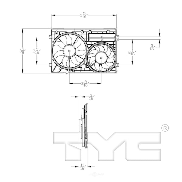 Tyc Dual Radiator and Condenser Fan Assembly, 621460 621460 - main