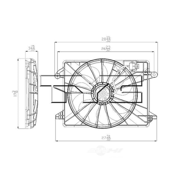 Tyc Dual Radiator and Condenser Fan Assembly, 622550 622550 - main