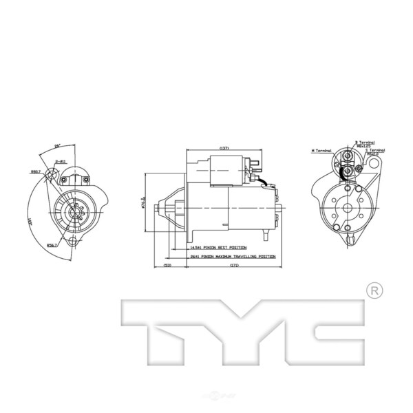 Tyc Starter Motor, 1-03273 1-03273 - main