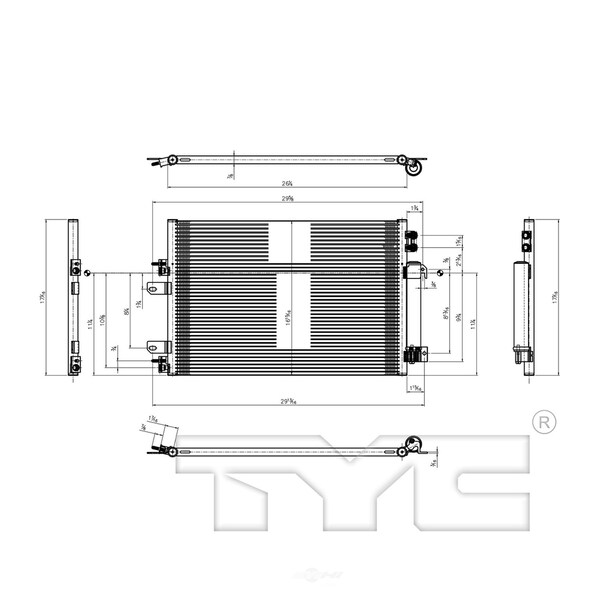 Tyc A/C Condenser, 3982 3982 - main