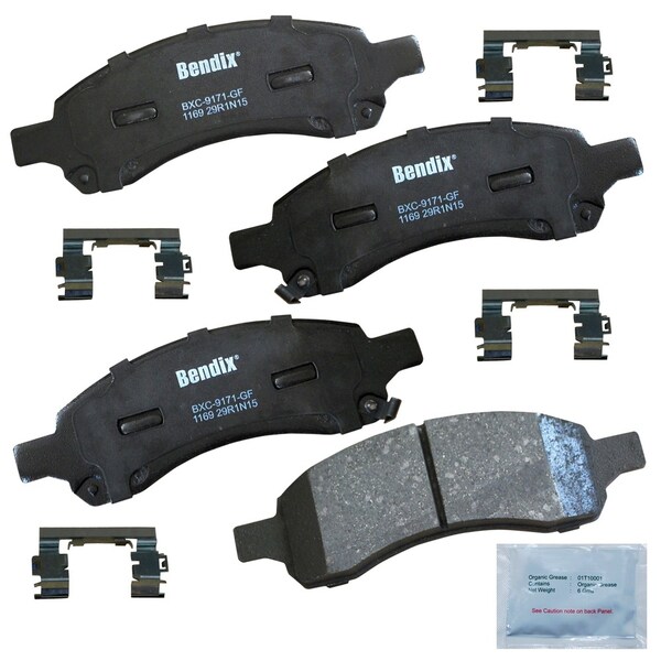Disc Brake Pad Set-Premium Copper Free Ceramic BPR Disc Brake Pad Front,Rear