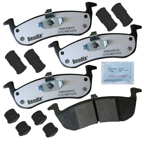 Bendix Fleet Metlok Semi-Metallic SDR Disc Brake Pad - Rear, MKD1279FM MKD1279FM - main