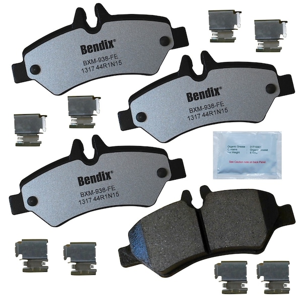 Bendix Fleet Metlok Semi-Metallic SDR Disc Brake Pad - Rear, MKD1317FM MKD1317FM - main