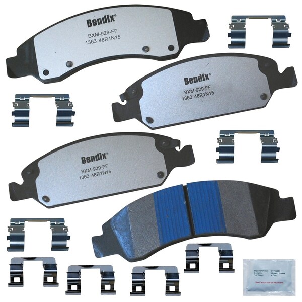 Bendix Fleet Metlok Semi-Metallic SDR Disc Brake Pad - Front, MKD1363FM MKD1363FM - main