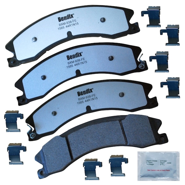 Bendix Fleet Metlok Semi-Metallic SDR Disc Brake Pad - Rear, MKD1565FM MKD1565FM - main