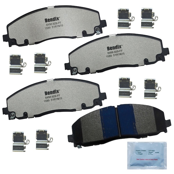 Bendix Fleet Metlok Semi-Metallic SDR Disc Brake Pad - Front, MKD1589FM MKD1589FM - main
