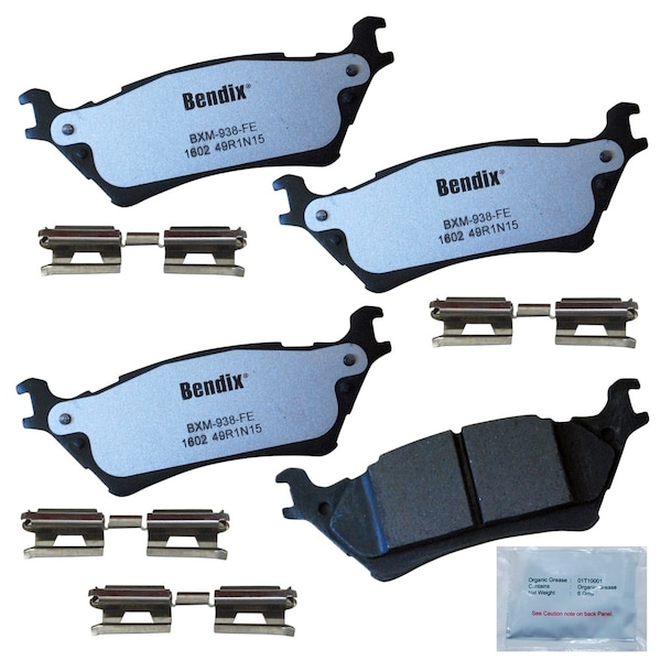 Bendix Fleet Metlok Semi-Metallic SDR Disc Brake Pad - Rear, MKD1602FM MKD1602FM - main