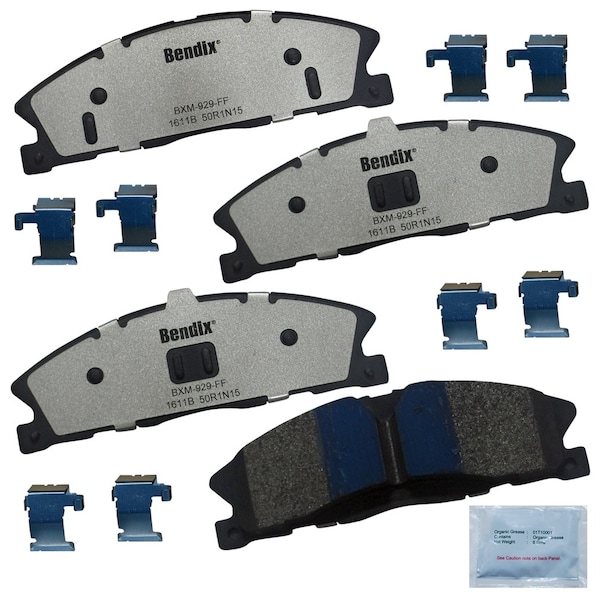 Bendix Fleet Metlok Semi-Metallic SDR Disc Brake Pad - Front, MKD1611BFM MKD1611BFM - main