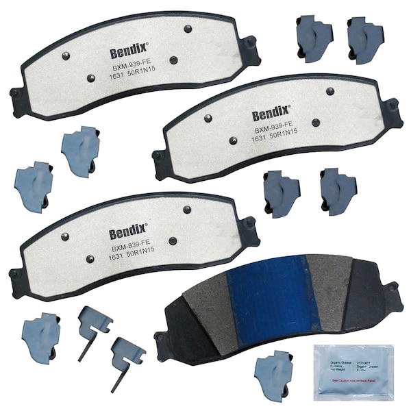 Bendix Fleet Metlok Semi-Metallic SDR Disc Brake Pad - Front, MKD1631FM MKD1631FM - main