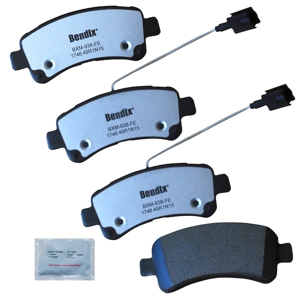 Bendix Fleet Metlok Semi-Metallic SDR Disc Brake Pad - Rear, MKD1746FM MKD1746FM - main