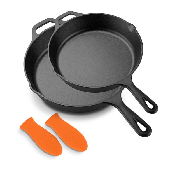 NutriChef Pre-Seasoned Cast Iron Skillet Set