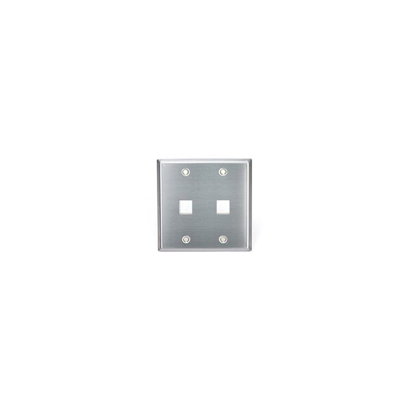 Leviton 43080-2S2 Edelstahl-Wandabdeckung, 2-fach, Für QuickPort-Anschlüsse