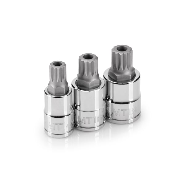 Mt14 Socket Tekton 1/2 Inch Tamper-Resistant Triple Square Bit Socket Set, 3-Piece ...