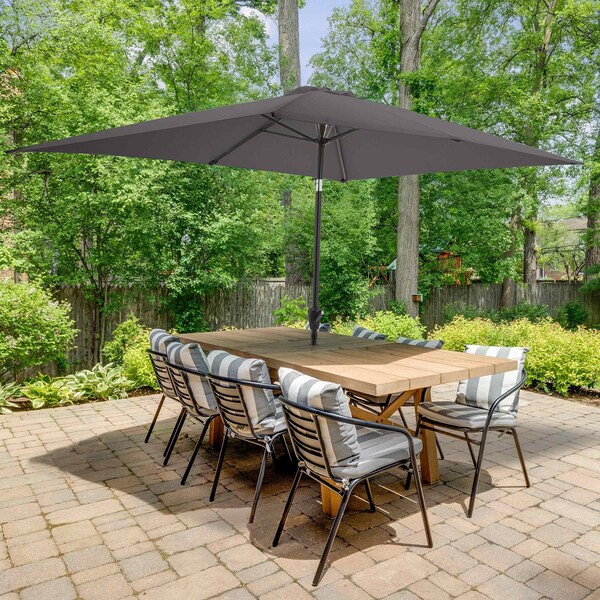 berkley jensen patio umbrella Berkley Jensen 15' Twin Umbrella with Stand - Beige
