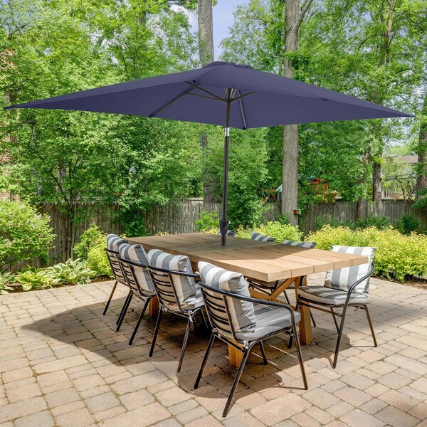 10ft offset patio umbrella Aoodor 10ft. Offset Hanging Umbrella with Base