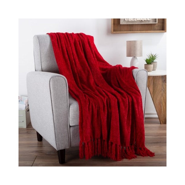 Hastings Home Chenille Throw Blanket for Couch, Home Decor, Sofa