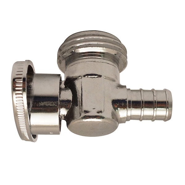 Threaded Angle Stop Apollo 1/2 in. Chrome-Plated Brass PEX Brass Barb x 3/4 in. Machine ...