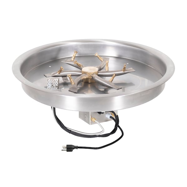 Round Drop-In Pan With Brass Triple S Bullet Burner