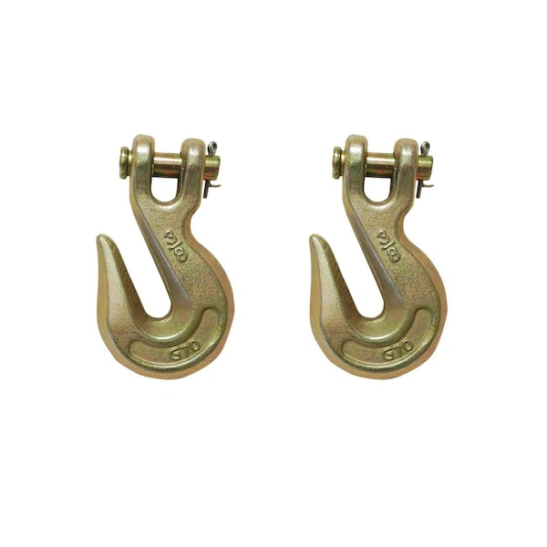 G70 3/8'' Clevis Slip Hook Without Latch, 6600 LBS WLL Heavy Duty Grade 70 Tow Chain Hook For Truck Trailer Tie Down