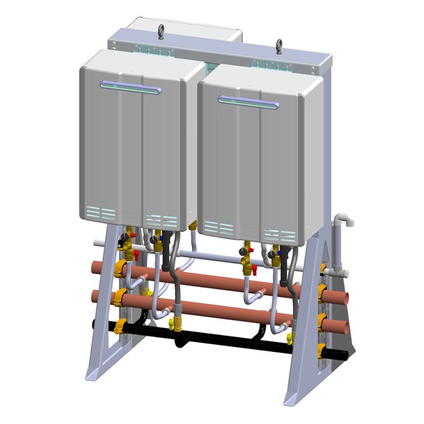 Rinnai 3-Unit Exterior Free Standing Rack, Lp, Back-To-Back TRS03EP | Zoro