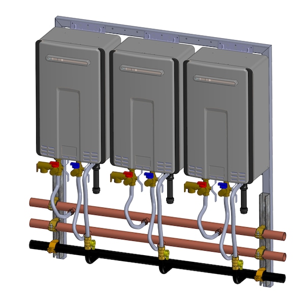 Rinnai Ext Wall Hanging Rack, 3 Unit Ng, W/Rl94 TRW03HEEN | Zoro