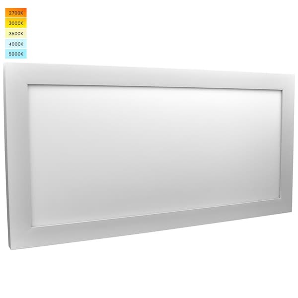 Luxrite 1x2 FT LED Panel Flush Mount Light 5 CCT Selectable 2700K-5000K ...