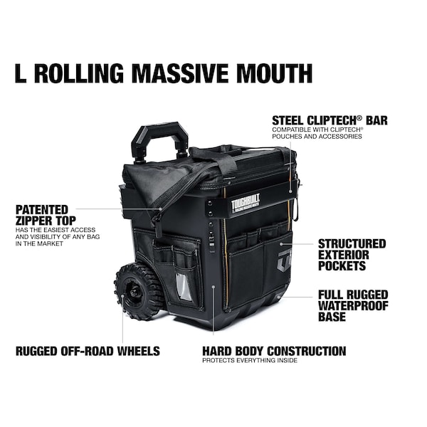 Toughbuilt Tool Bag, Bags, PP PE Plastic TB-CT-61-14 Zoro